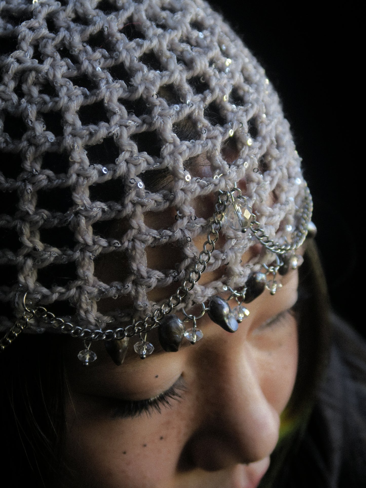 Mother-of-pearl Fishnet Hat