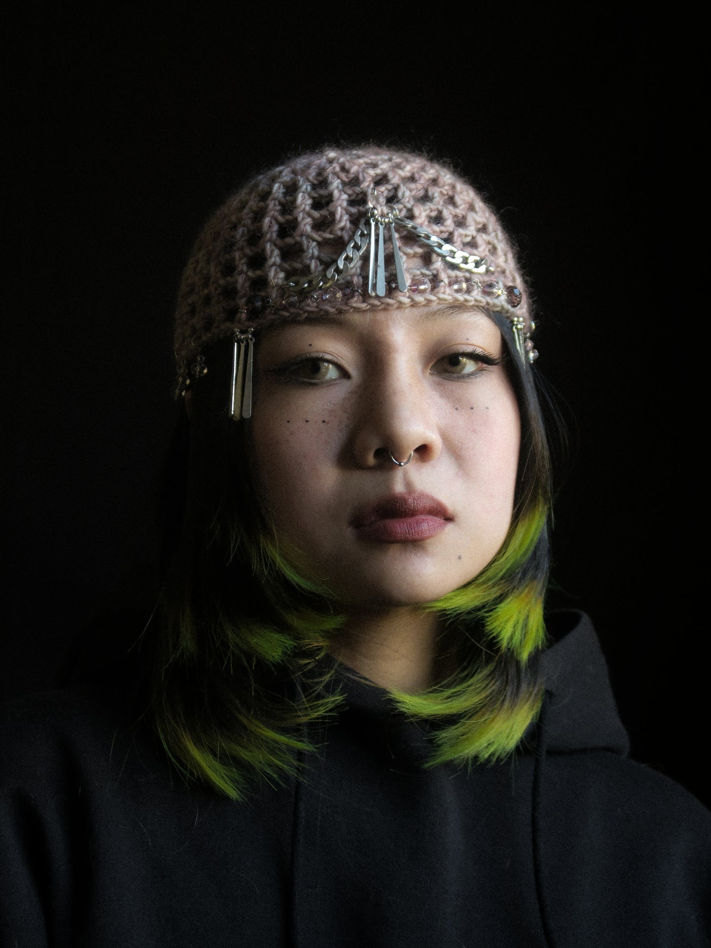 Pink Wistfulness Fishnet Hat