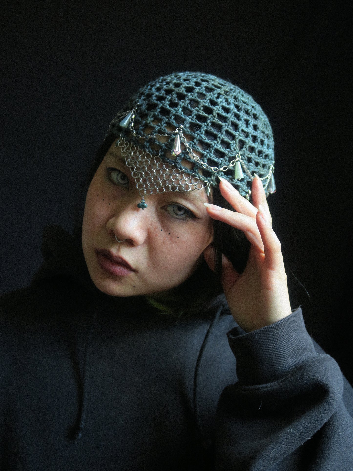Crystal Jaspe Fishnet Hat