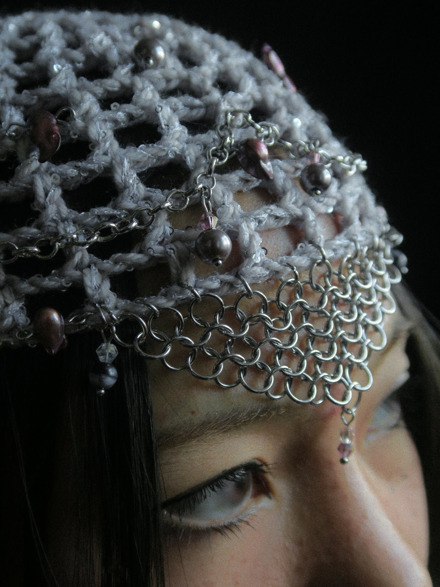 Mother-Of-Pearl Princess Fishnet Hat