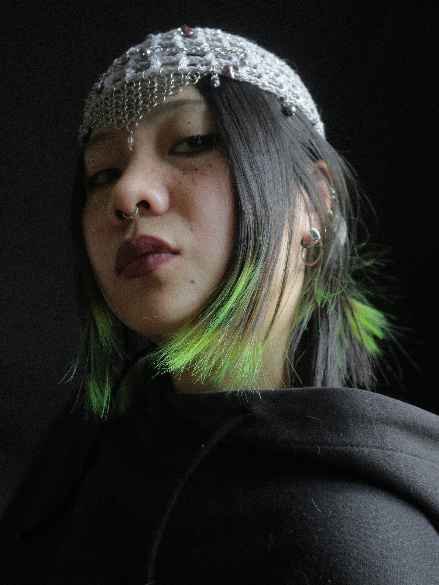 Mother-Of-Pearl Princess Fishnet Hat