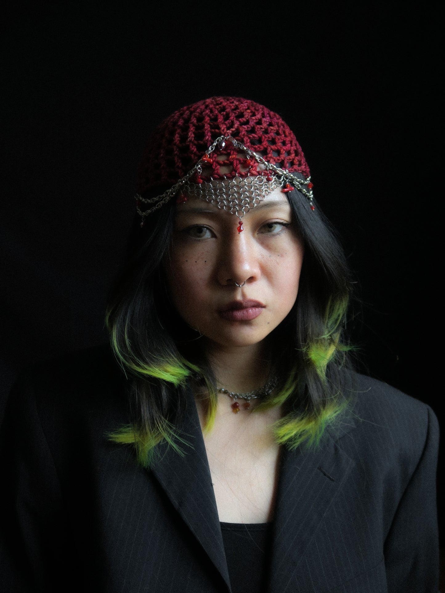 Bloody Coral Fishnet Hat