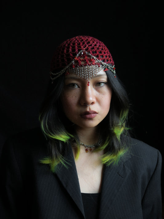 Bloody Coral Fishnet Hat