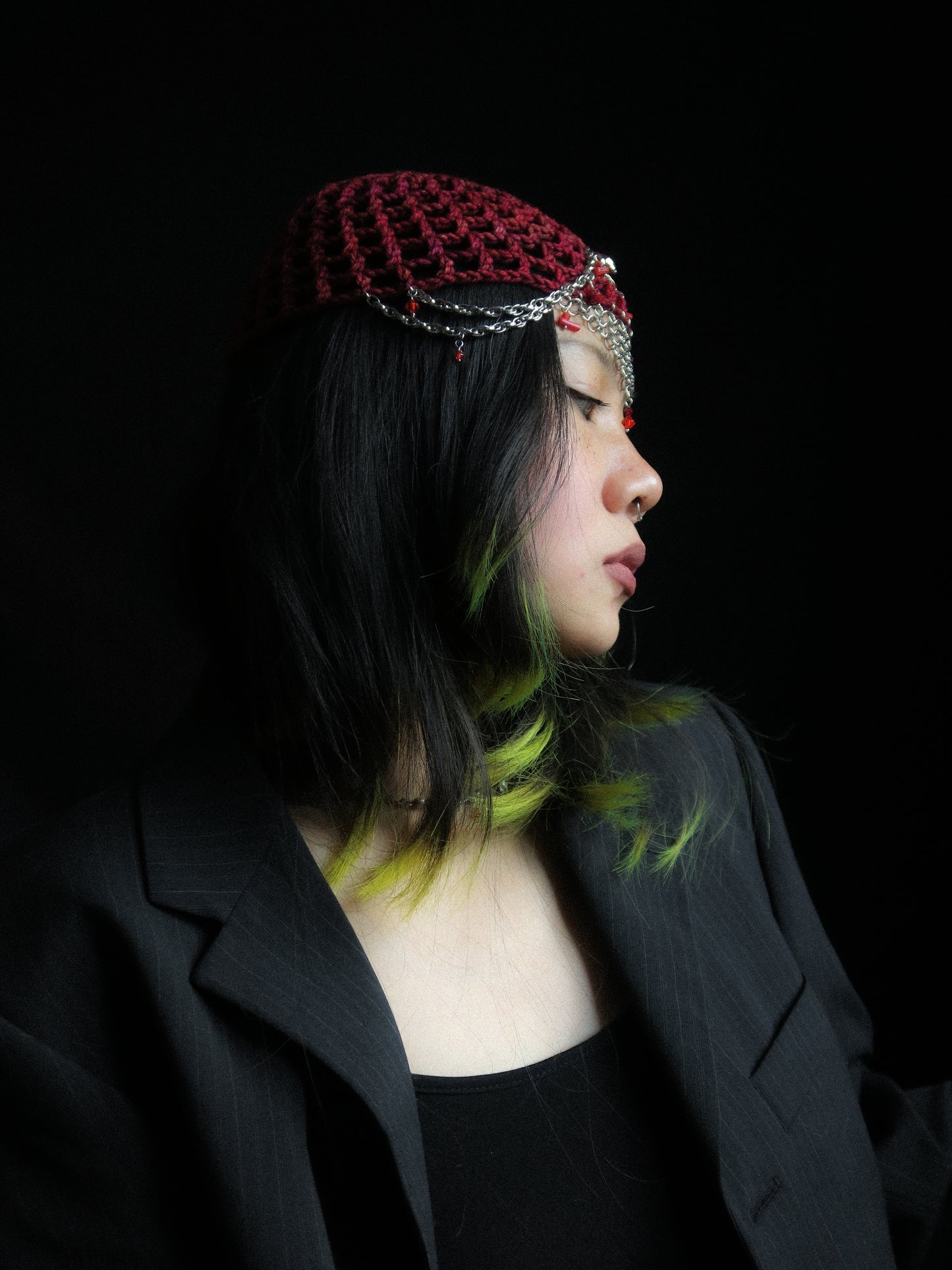 Bloody Coral Fishnet Hat