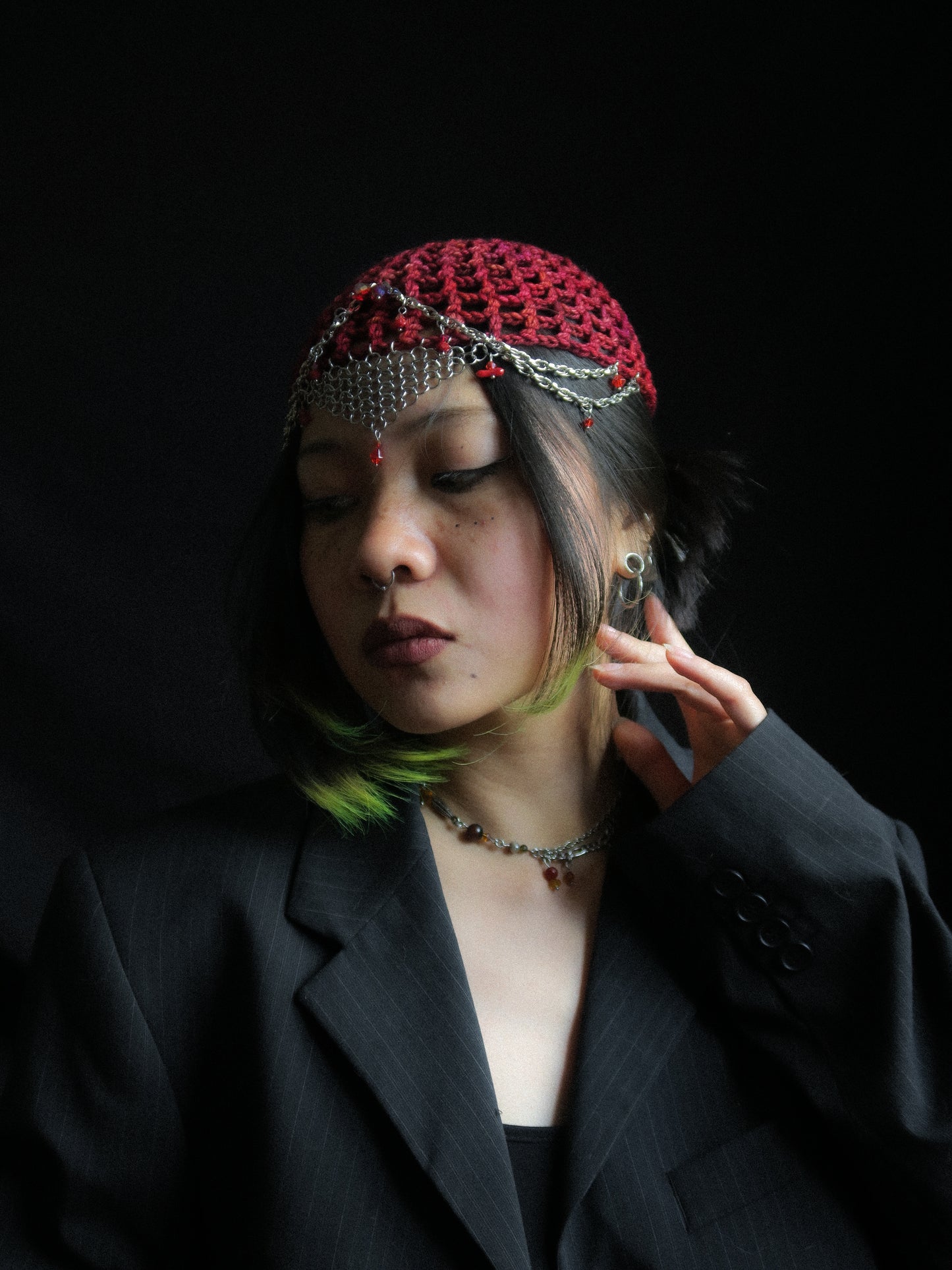 Bloody Coral Fishnet Hat