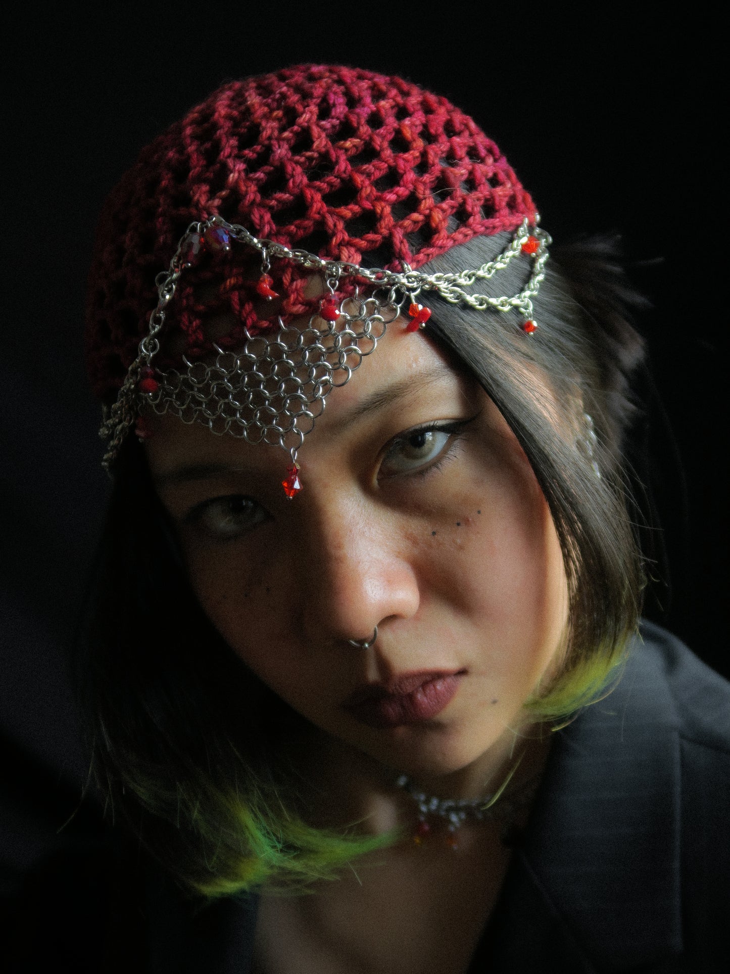 Bloody Coral Fishnet Hat