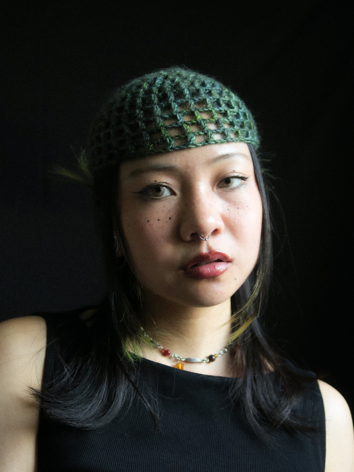 Fluffy Serpentine Fishnet Hat