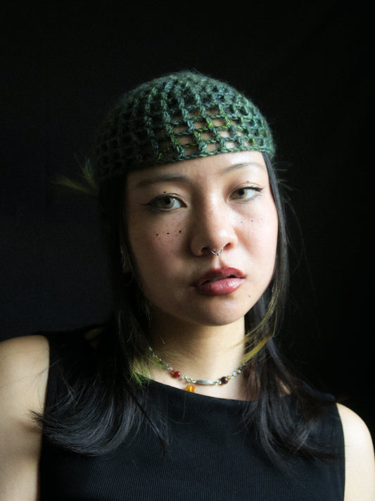 Fluffy Serpentine Fishnet Hat