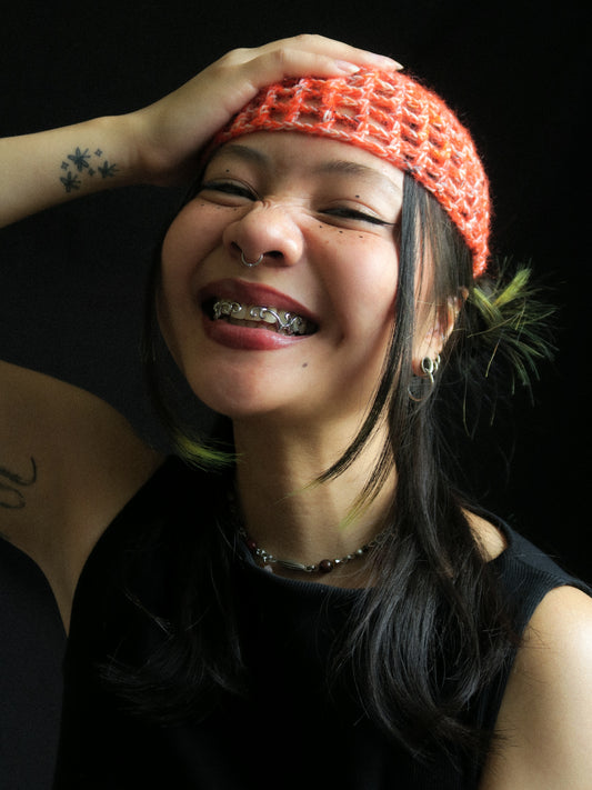 Fluffy Koi Fishnet Hat