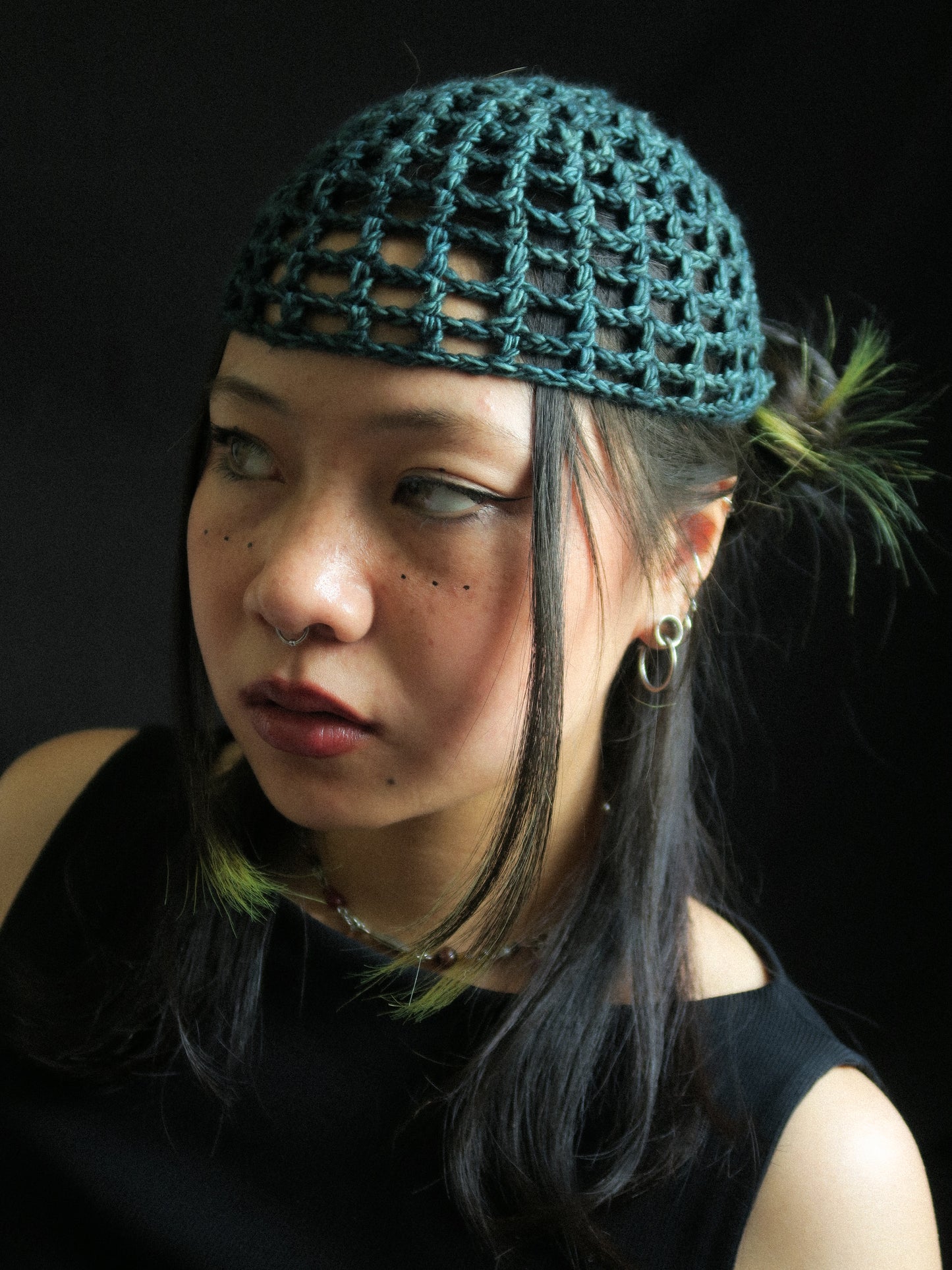 Petrol Fishnet Hat