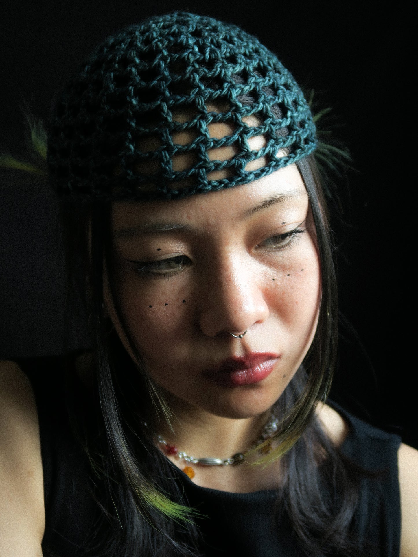 Petrol Fishnet Hat