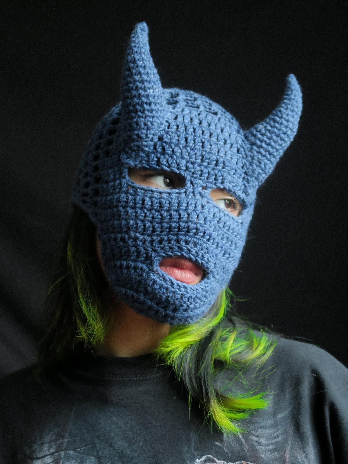 Blue Mask Horned Balaclava
