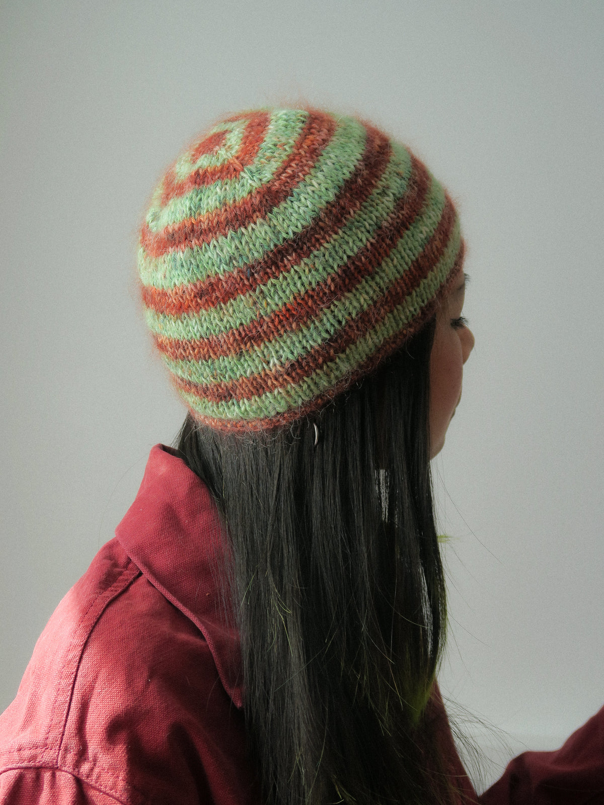 Striped Copper Knitted Beanie