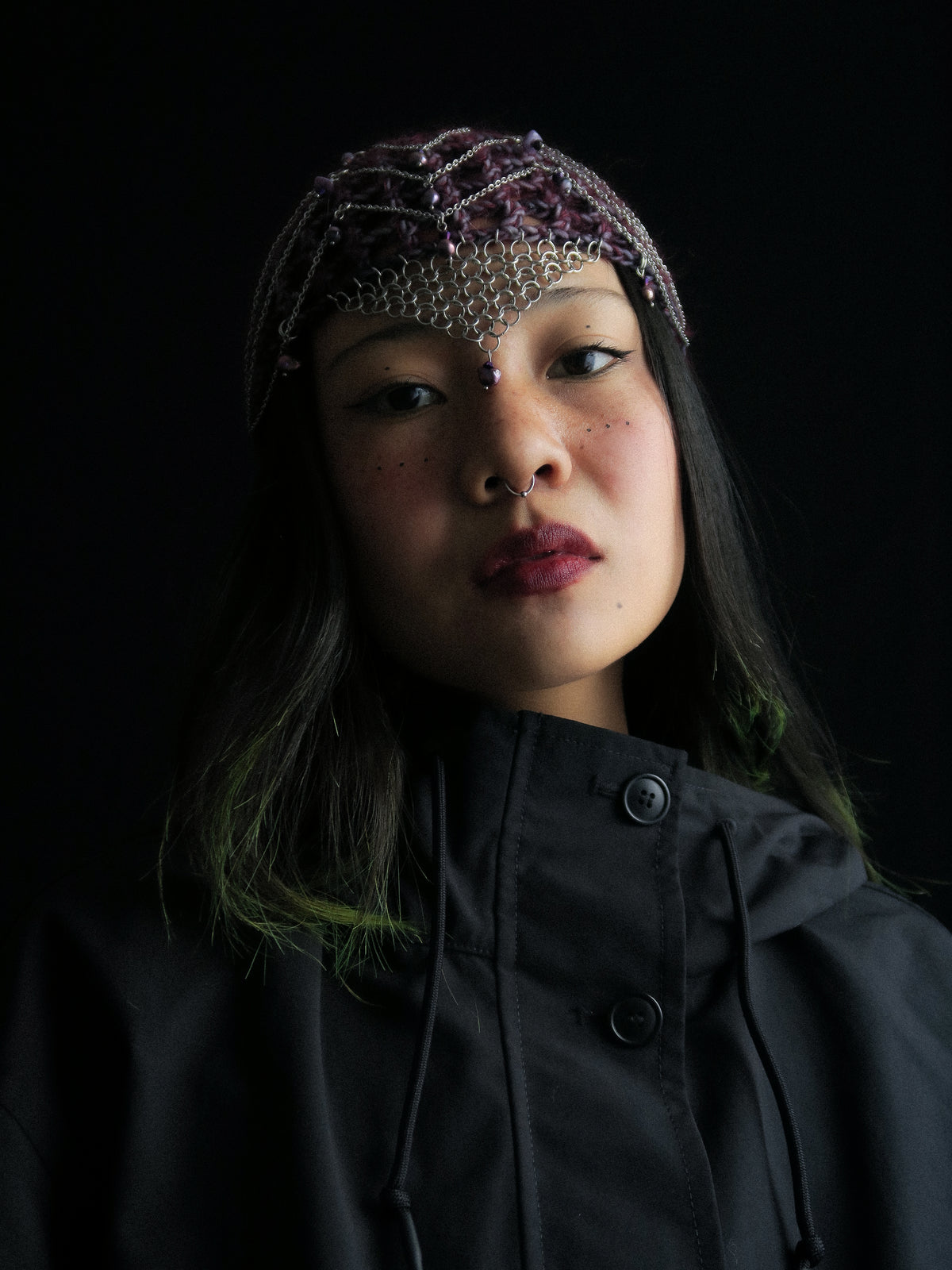 Fluffy Witch Fishnet Hat