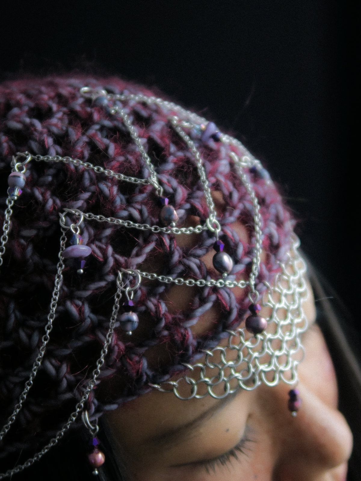 Fluffy Witch Fishnet Hat
