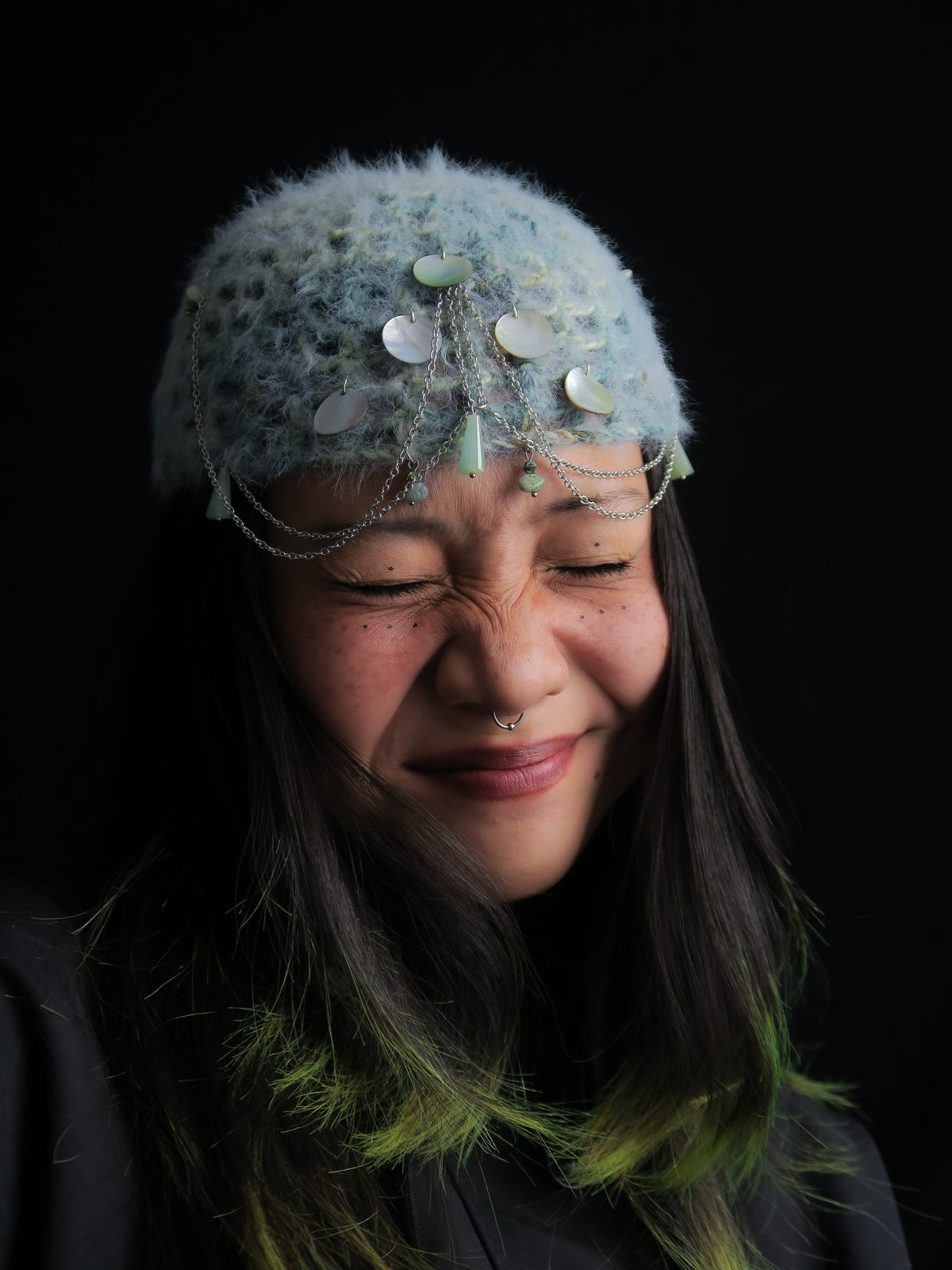 Fluffy Scales Fishnet Hat