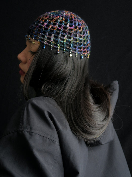 Dark Pearls Fishnet Hat