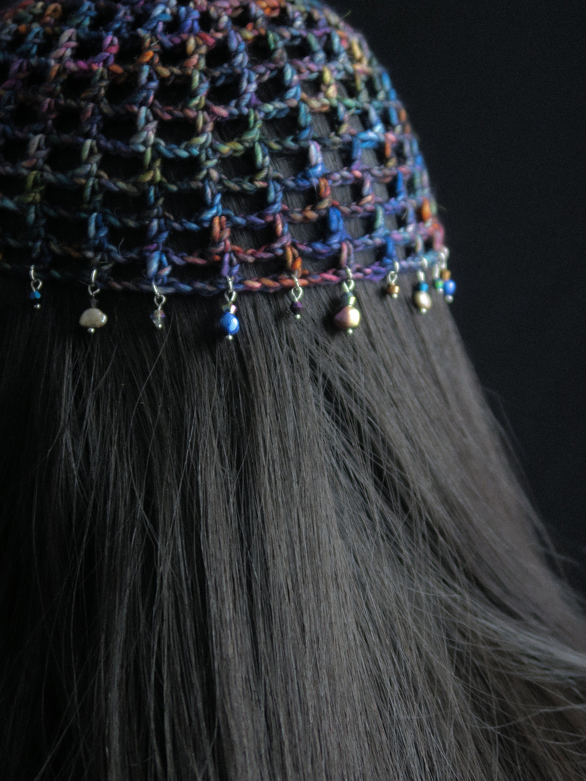 Dark Pearls Fishnet Hat