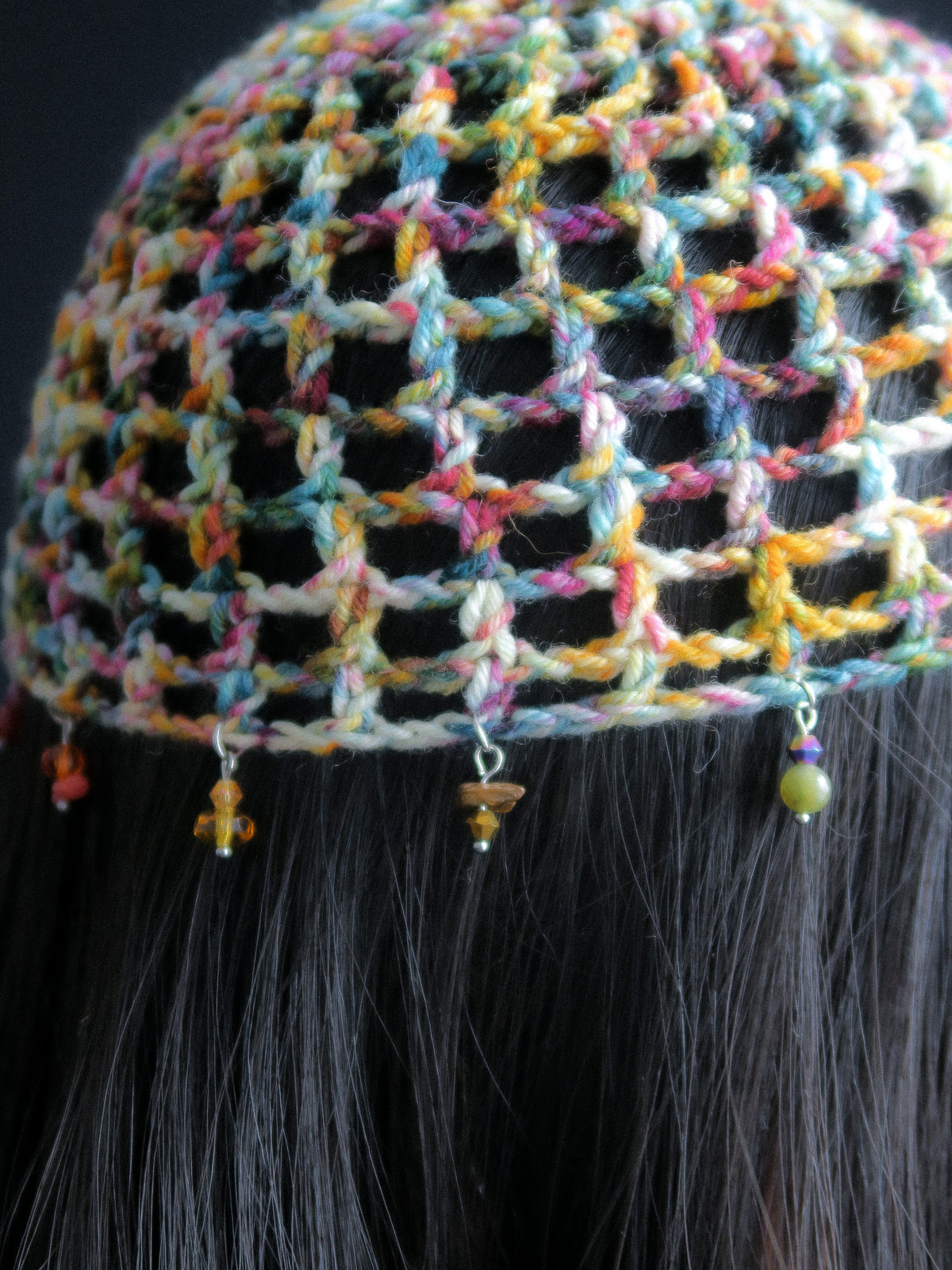 Rainbow Fishnet Hat
