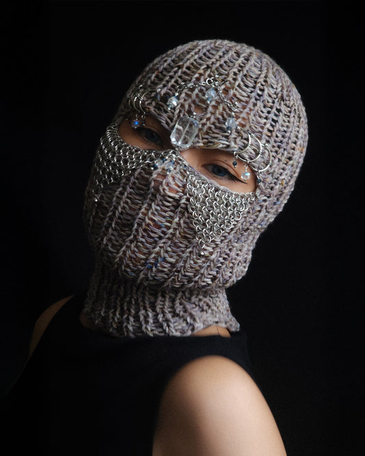 Crystal knight knitted balaclava