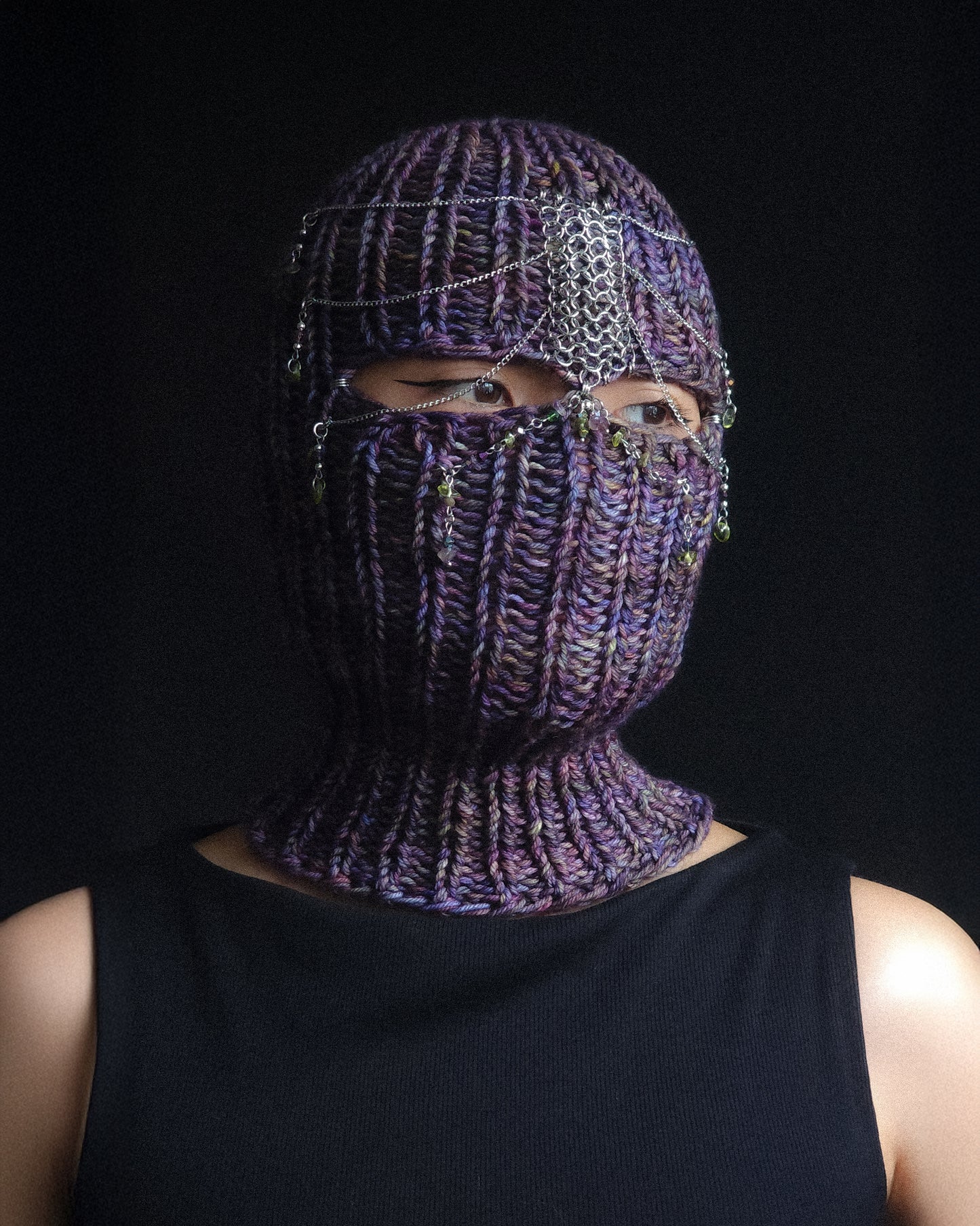 Purple Armor Knight Knitted Balaclava
