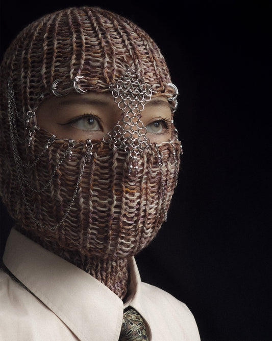 Dried Flowers Knight Knitted Balaclava