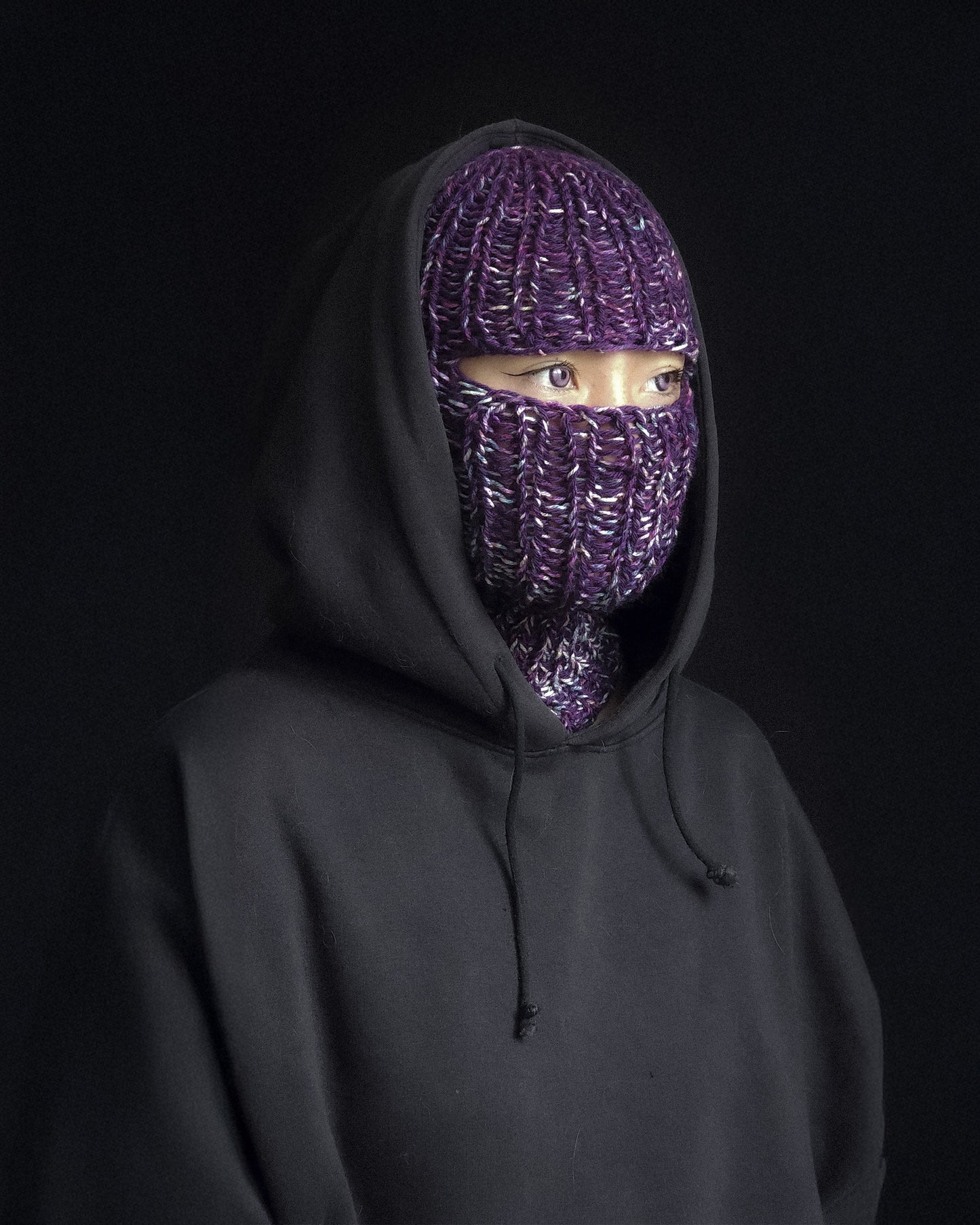 Purple Knitted Balaclava