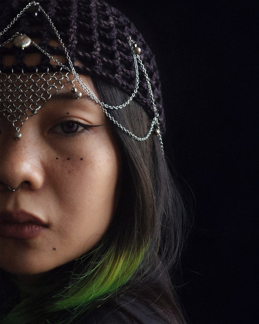 Black Magic Knight fishnet hat