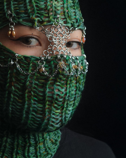 Antique Copper Knight Knitted Balaclava